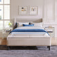 Upholstered Storage Bed Frame with Storage Ottoman Bench, Queen, Beige WF291879AAA FredCo