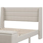 Upholstered Storage Bed Frame with Storage Ottoman Bench, Queen, Beige WF291879AAA FredCo