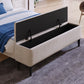 Upholstered Storage Bed Frame with Storage Ottoman Bench, Queen, Beige WF291879AAA FredCo