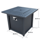 Upland 28” Slat Top Gas Fire Pit Table-Black FredCo