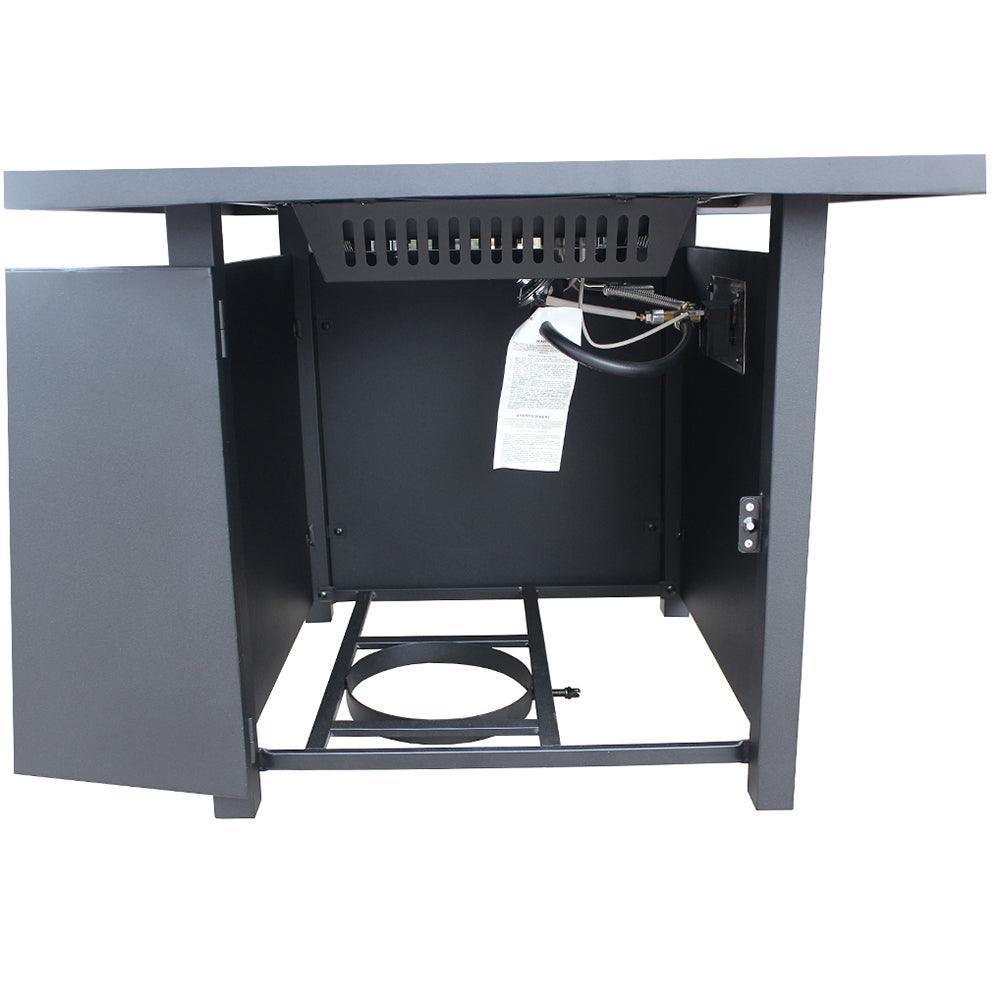Upland 28” Slat Top Gas Fire Pit Table-Black FredCo