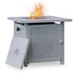 Upland 28” Slat Top Gas Fire Pit Table-Light Gray FredCo