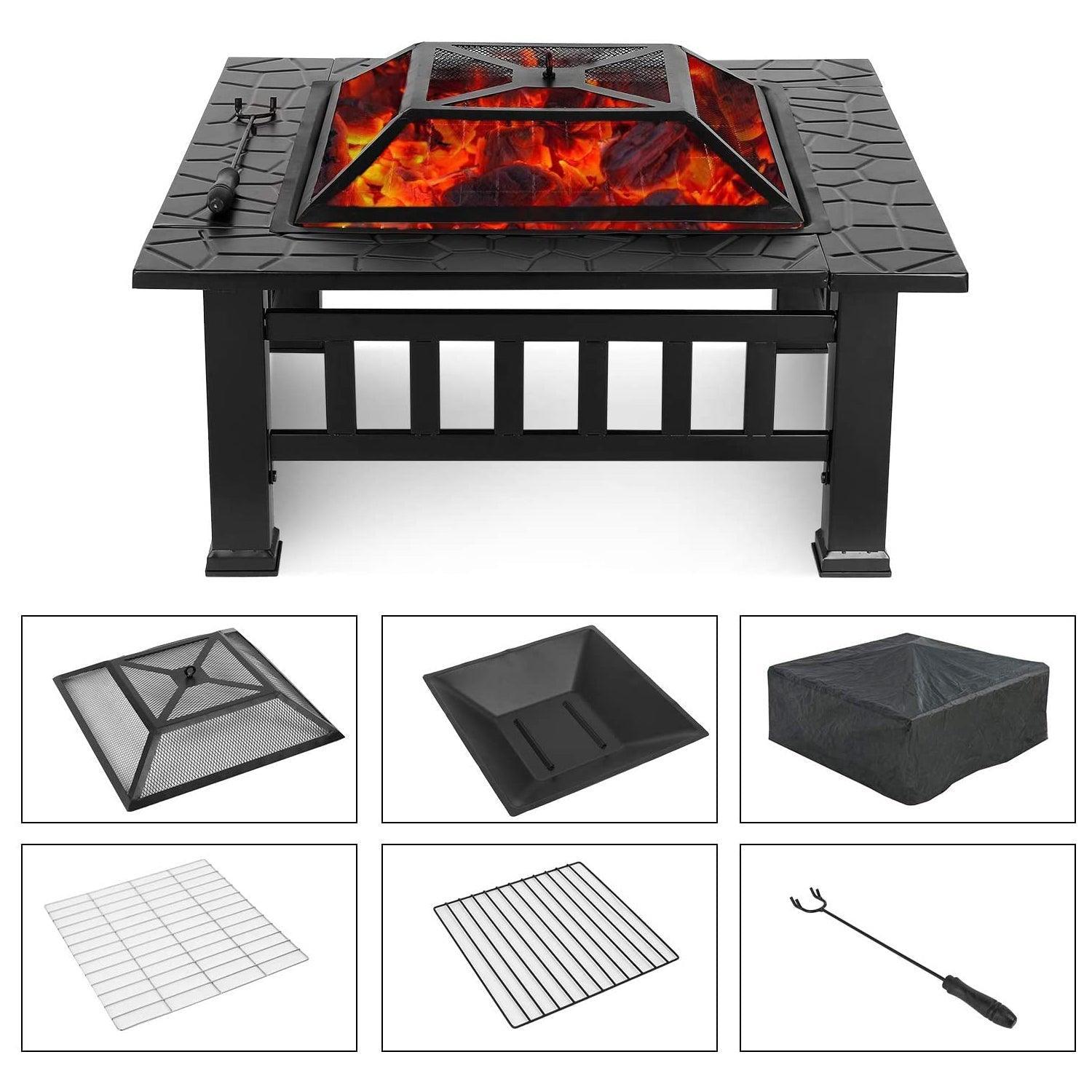 Upland Charcoal Fire Pit with Cover-Antique Finish FredCo
