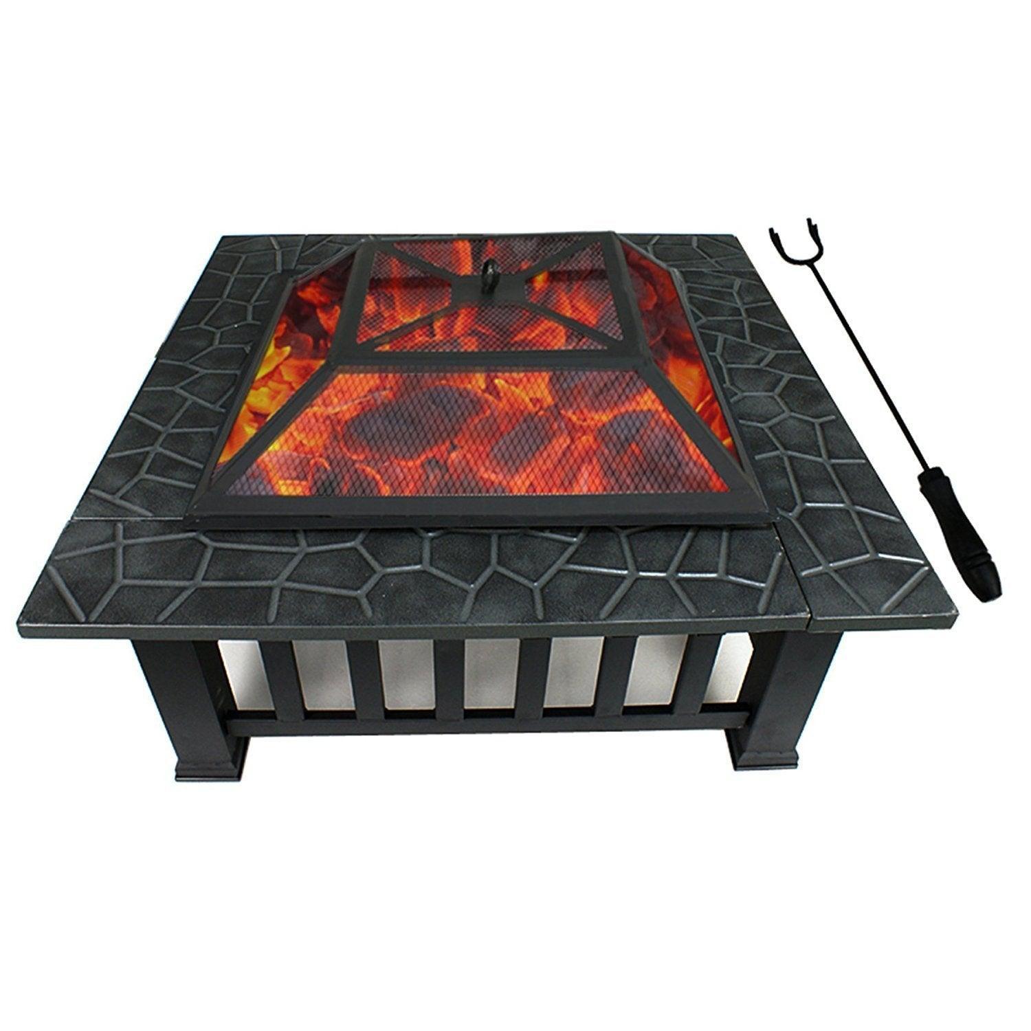Upland Charcoal Fire Pit with Cover-Antique Finish FredCo