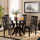 Valda Modern and Contemporary Transitional Dark Brown Finished Wood 5-Piece Dining Set FredCo