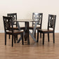 Valda Modern and Contemporary Transitional Two-Tone Dark Brown and Walnut Brown Finished Wood 5-Piece Dining Set FredCo