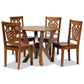 Valda Modern and Contemporary Transitional Walnut Brown Finished Wood 5-Piece Dining Set FredCo