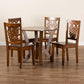 Valda Modern and Contemporary Transitional Walnut Brown Finished Wood 5-Piece Dining Set FredCo