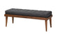 Valencia Mid-Century Modern Dark Grey Fabric Upholstered Full Size 2-Piece Bedroom Set FredCo
