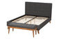 Valencia Mid-Century Modern Dark Grey Fabric Upholstered Full Size 2-Piece Bedroom Set FredCo