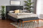 Valencia Mid-Century Modern Dark Grey Fabric Upholstered Full Size 2-Piece Bedroom Set FredCo