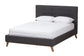 Valencia Mid-Century Modern Dark Grey Fabric Upholstered Queen Size 2-Piece Bedroom Set FredCo