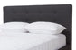 Valencia Mid-Century Modern Dark Grey Fabric Upholstered Queen Size 2-Piece Bedroom Set FredCo