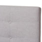 Valencia Mid-Century Modern Greyish Beige Fabric Queen Size Platform Bed FredCo