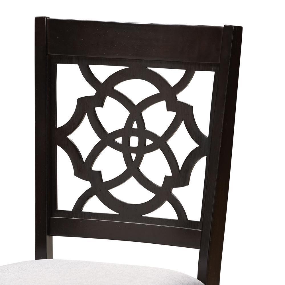 Valerie Modern and Contemporary Grey Fabric Upholstered and Dark Brown Finished Wood 5-Piece Dining Set FredCo