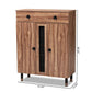 Valina Modern and Contemporary 2-Door Wood Entryway Shoe Storage Cabinet with Drawer FredCo