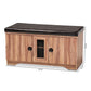 Valina Modern and Contemporary Dark Brown Faux Leather Upholstered 2-Door Wood Shoe Storage Bench FredCo
