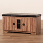 Valina Modern and Contemporary Dark Brown Faux Leather Upholstered 2-Door Wood Shoe Storage Bench FredCo