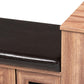 Valina Modern and Contemporary Dark Brown Faux Leather Upholstered 2-Door Wood Shoe Storage Bench with Cabinet FredCo