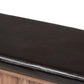 Valina Modern and Contemporary Dark Brown Faux Leather Upholstered 2-Door Wood Shoe Storage Bench with Screen Inserts FredCo
