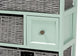 Valtina Modern and Contemporary Two-Tone Oak Brown and Mint Green Finished Wood 3-Drawer Storage Unit with Baskets FredCo