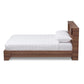 Vanda Modern and Contemporary Two-Tone Walnut and Black Wood Queen Size Platform Bed FredCo