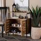 Vander Modern and Contemporary Oak Brown Finished Wood and Black Metal 2-Door Shoe Cabinet FredCo
