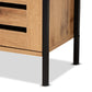Vander Modern and Contemporary Oak Brown Finished Wood and Black Metal 2-Door Shoe Cabinet FredCo