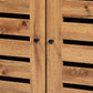 Vander Modern and Contemporary Oak Brown Finished Wood and Black Metal 2-Door Shoe Cabinet FredCo