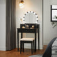 Vanity Set Dressing Table Black FredCo