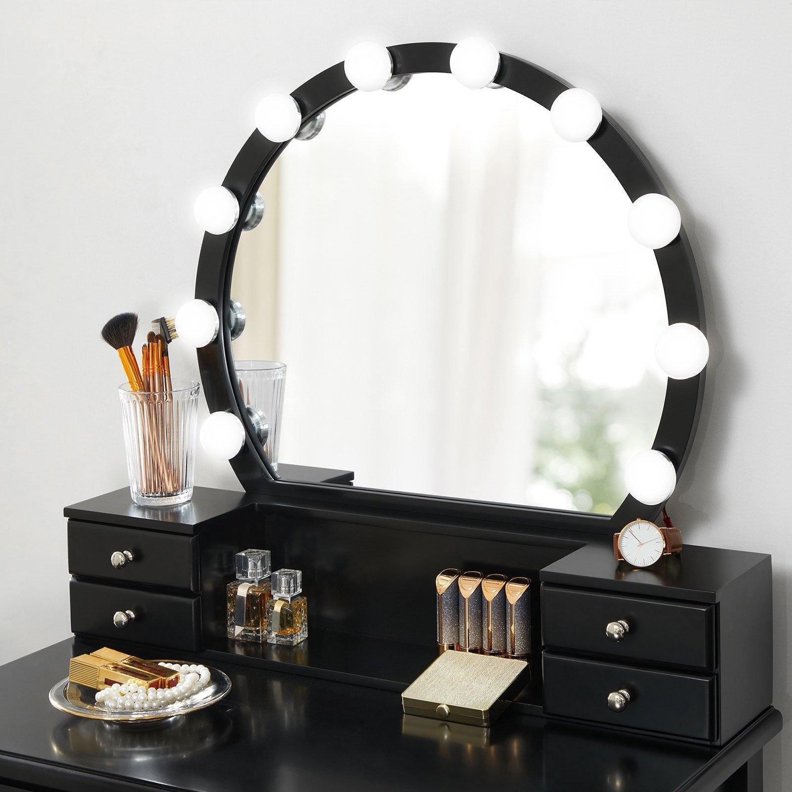 Vanity Set Dressing Table Black FredCo
