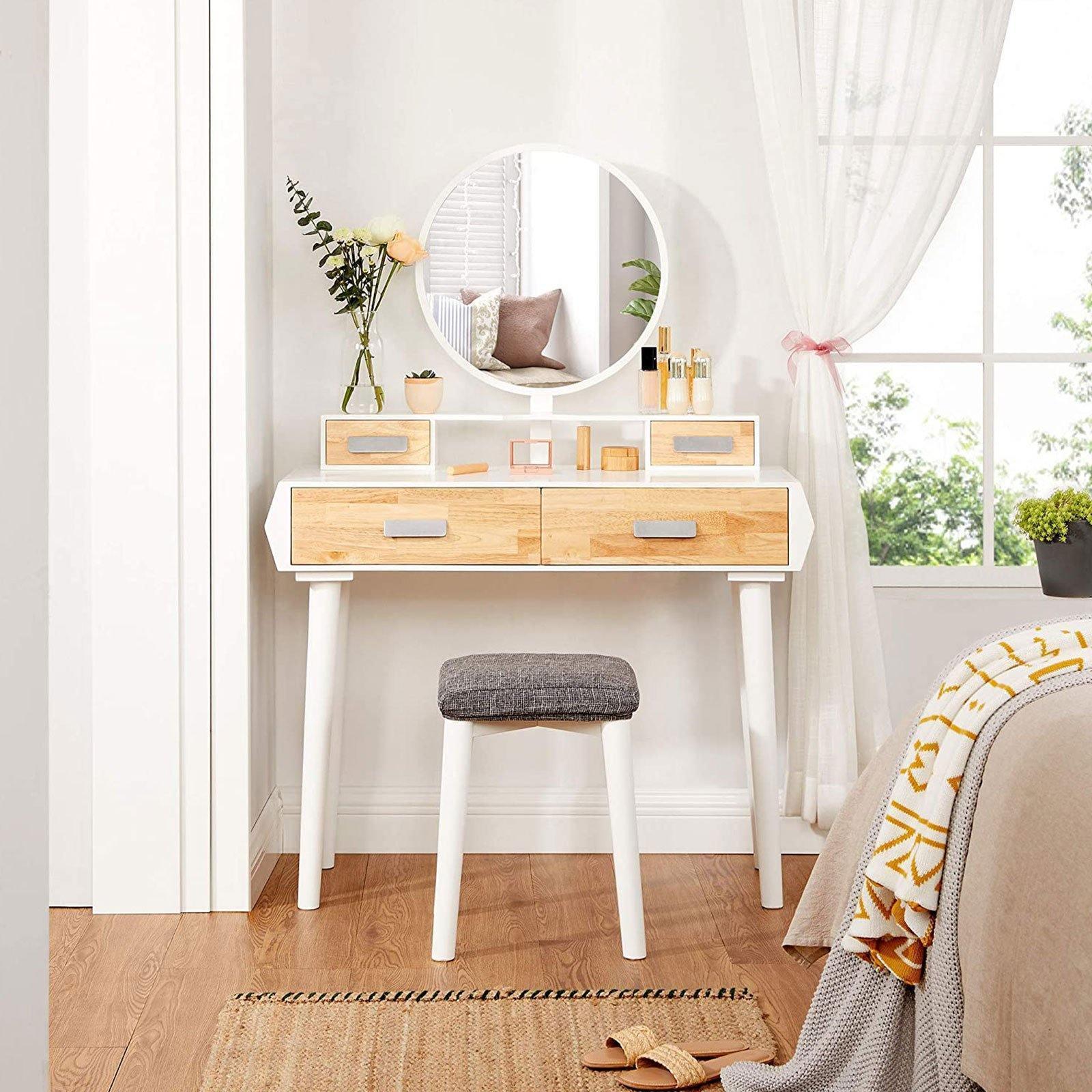 Vanity Set White and Natural Color FredCo
