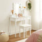 Vanity Set With Cushioned Stool, White FredCo