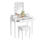 Vanity Set With Cushioned Stool, White FredCo