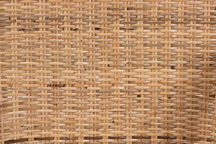 Varick Modern Bohemian Natural Brown Finished Rattan Dining Chair FredCo