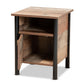 Vaughan Modern and Contemporary Two-Tone Rustic Oak Brown and Black Finished Wood Nightstand FredCo