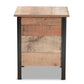 Vaughan Modern and Contemporary Two-Tone Rustic Oak Brown and Black Finished Wood Nightstand FredCo
