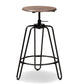 Veera Vintage Industrial Rustic Walnut Finished Wood and Black Metal 3-Piece Height Adjustable Bar Pub Set FredCo