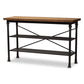 Velera Vintage Rustic Industrial Style Wood and Dark Bronze-Finished Metal Kitchen Storage Shelf Unit FredCo