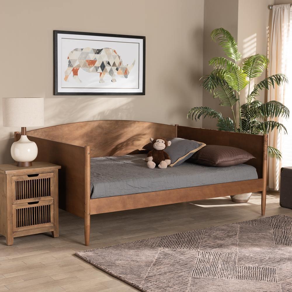 Veles Mid-Century Modern Ash Walnut Finished Wood Full Size Daybed FredCo