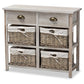 Vella Modern and Contemporary Grey Finished Wood 2-Drawer Storage Unit With Baskets FredCo