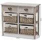 Vella Modern and Contemporary Grey Finished Wood 2-Drawer Storage Unit With Baskets FredCo