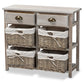 Vella Modern and Contemporary Grey Finished Wood 2-Drawer Storage Unit With Baskets FredCo