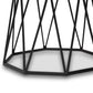 Venedict Modern and Contemporary Black Metal End Table with Marble Tabletop FredCo