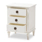 Venezia French-Inspired Rustic Whitewash Wood 3-Drawer Nightstand FredCo