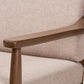 Venza Mid-Century Modern Walnut Wood Light Brown Fabric Upholstered 2-Seater Loveseat FredCo