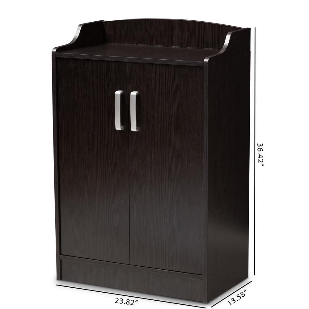 Verdell Modern and Contemporary Wenge Brown Finished Shoe Cabinet FredCo
