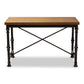 Verdin Vintage Rustic Industrial Style Wood and Dark Bronze-finished Criss Cross Desk FredCo