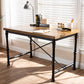 Verdin Vintage Rustic Industrial Style Wood and Dark Bronze-finished Criss Cross Desk FredCo