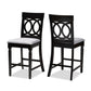 Verina Modern and Contemporary Grey Fabric Upholstered Espresso Brown Finished Wood Counter Stool (Set of 2) FredCo